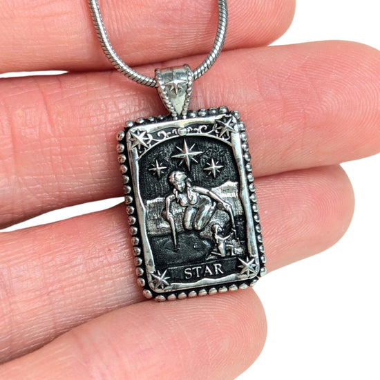 STAR Card Small Tarot Pendant + Meditation to Find your True North Star
