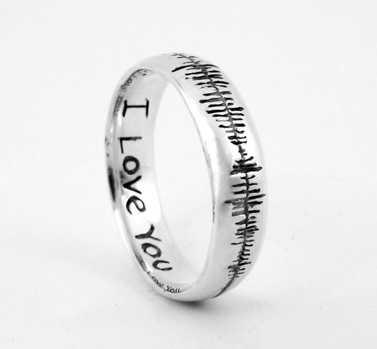 Sounds of Love - Personalized Sound Wave Ring - Nerd Music Ring - Geek - Geekery - Geek Chic - Hand Engraved - Rickson Jewellery