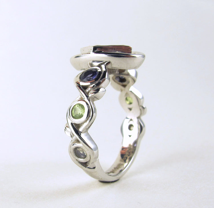 Harley Ring - Red Stones Poison Ivy Quinn Jester Engagement Ring Comic Book Jewelry Suicide Joker Squad Ring Bat Ring Man Super Hero 235
