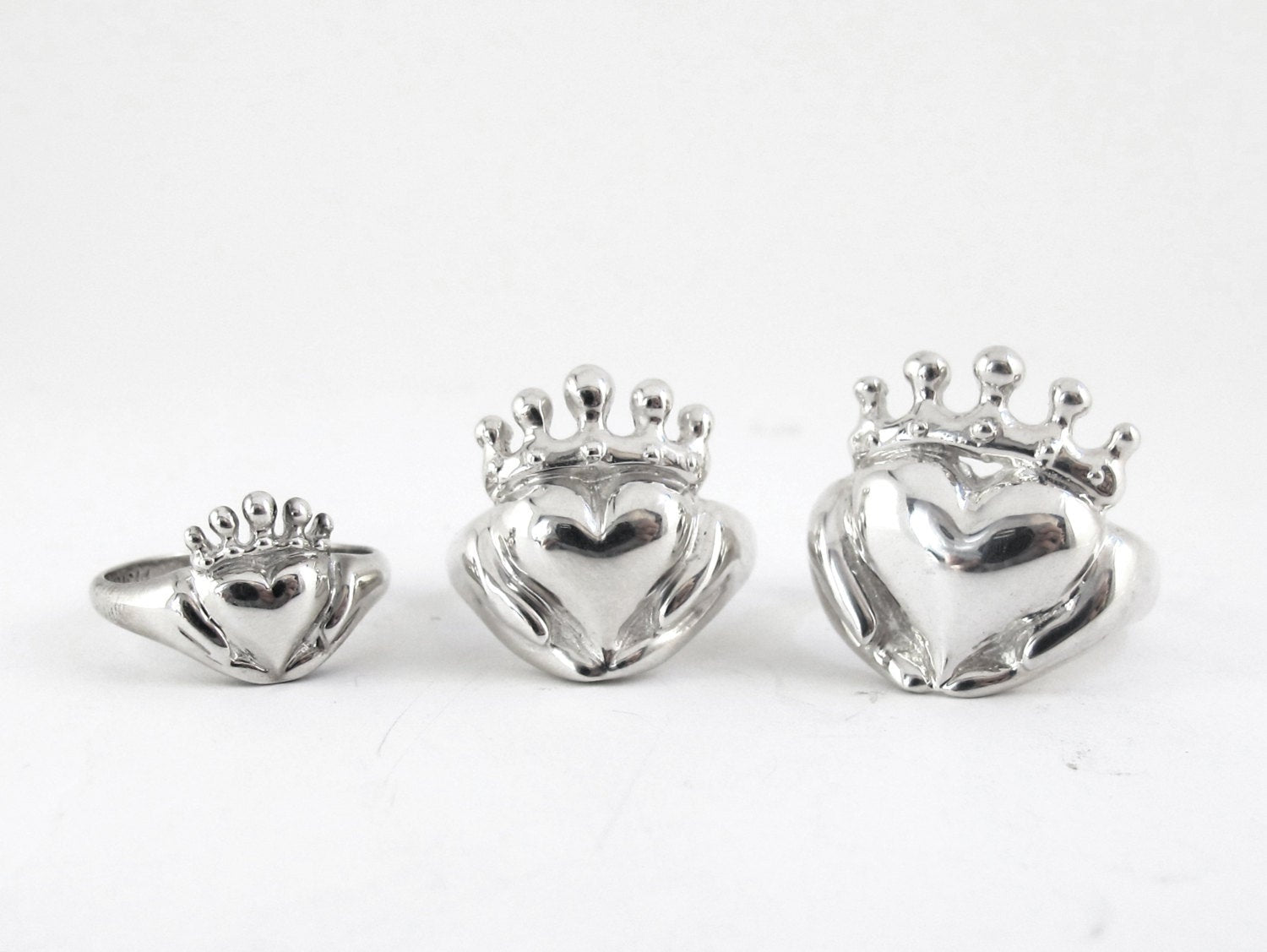 Handmade Claddagh Ring, Celebrity Jewelry, Chunky Claddagh, Unique Claddagh, Irish Jewelry, Celtic Promise Ring, Gifts for Her 115 177 187