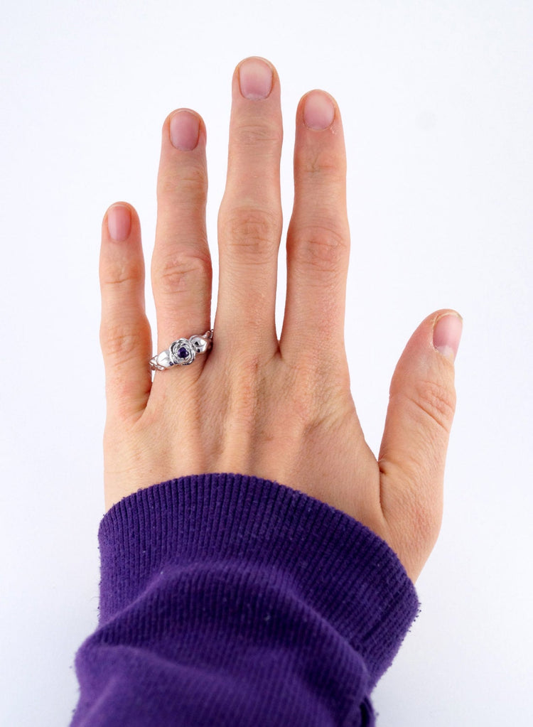 Romantic Silver Rose Ring with Leaves - Beauty and the Beast Belle Ring Disney Rose Wedding Diamond Engagement Ring Gift For Her 208