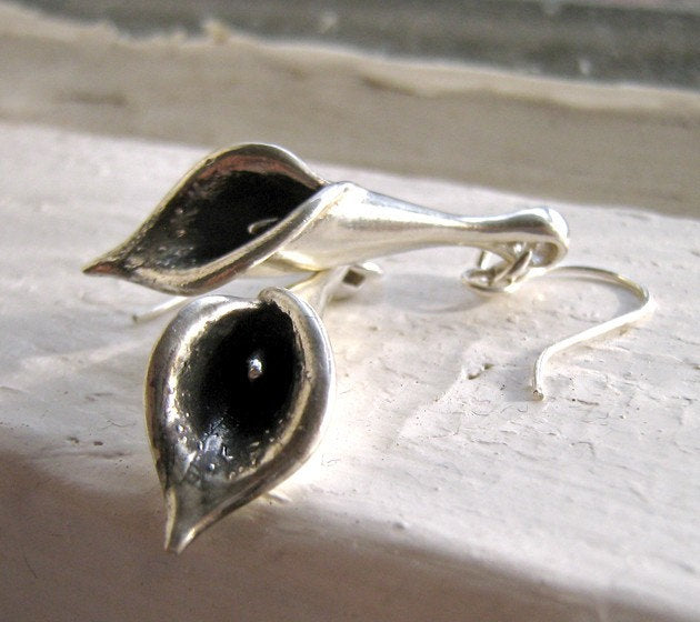 Silver Lilly Earrings - Handmade - Antique Finish - High Quality, Gifts For Her, Valentine Present, Girlfriend, Friend, Rickson Jewellery 18