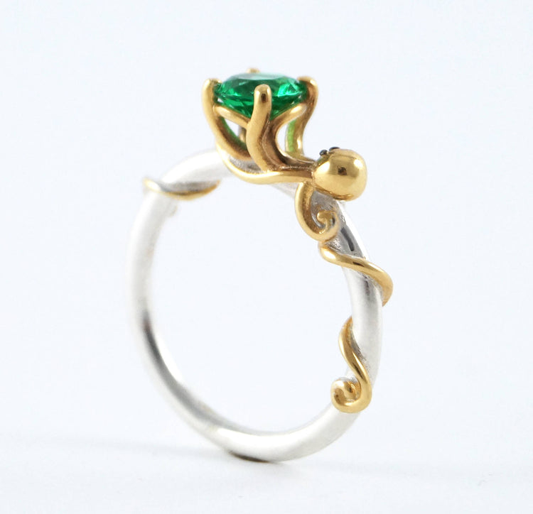 Octopus Joy Sterling Ocean Octopus Ring Octopus Engagement Cephalopod Silver Kraken Ring Sea Creature Wedding Band Rickson 266 269a 269b