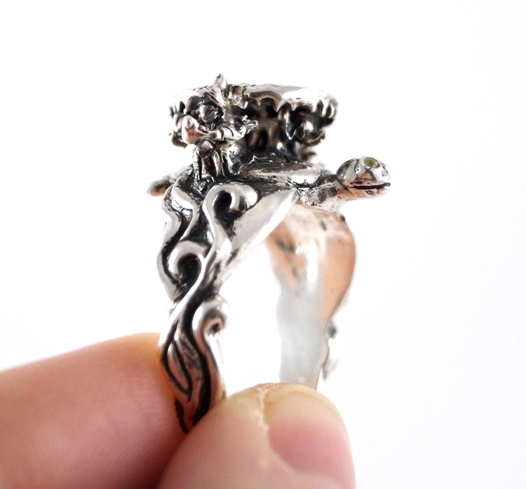 The World Turtle Ring Creation Myth Hindu Chinese Mythology Cosmic Space Fantasy Elephant Witch Skeleton Death Reaper Guitar English CosPlay