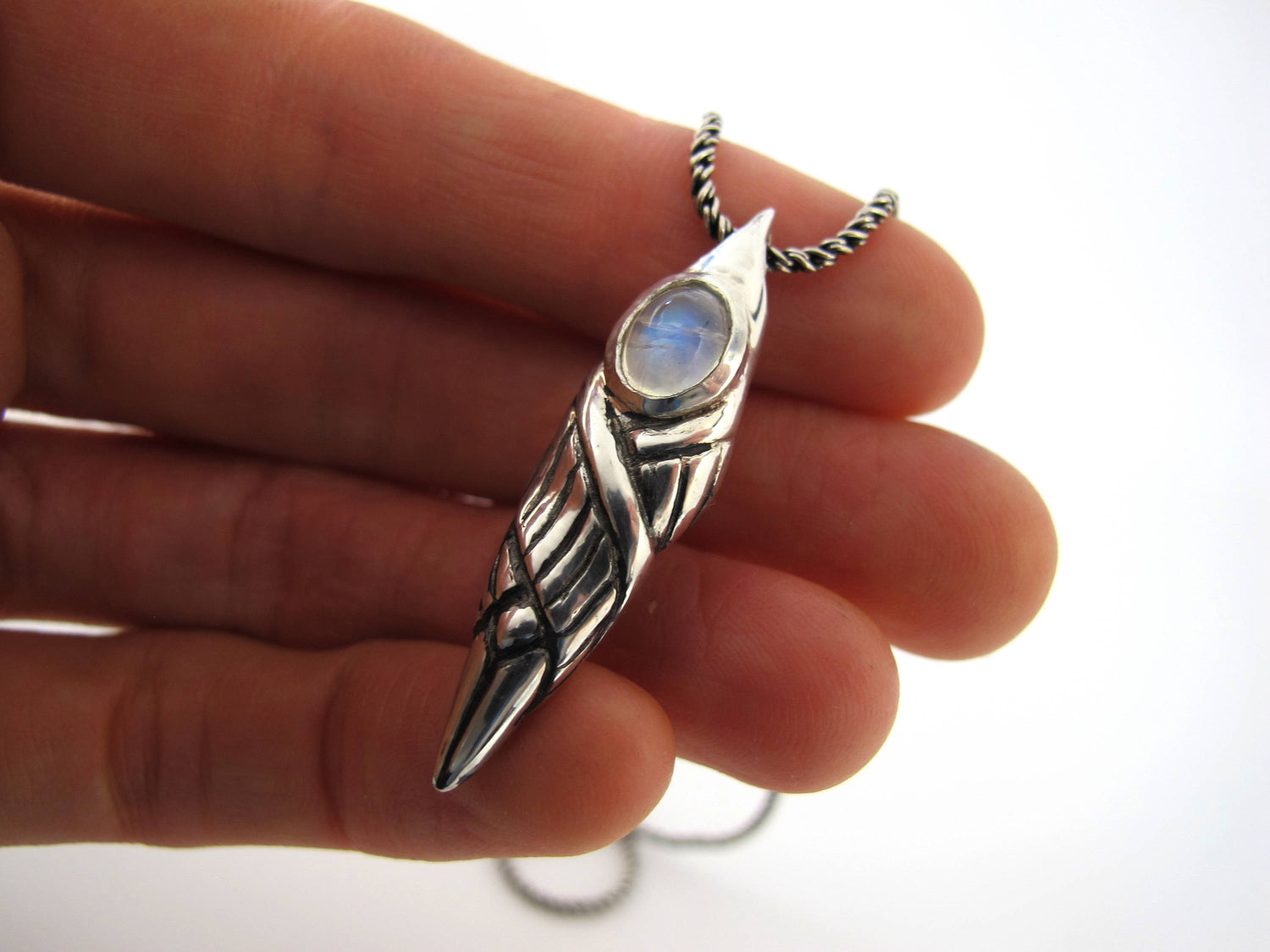 Unique Bird Necklace with Labradorite stone - Bird Jewellery Mourning Nature Art Nouveau Art Deco Artisan Gifts for Her Drop Statement 172