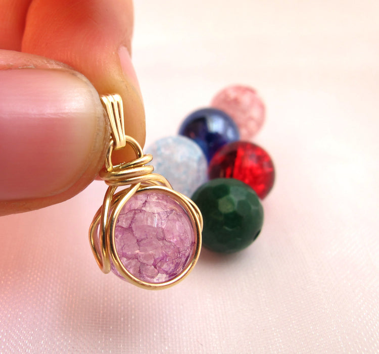 Gold Filled POP in Marble Necklace Gift Interchangeable Marble Necklace with Personalized Birthstones Geekery Marble necklace for Collecting