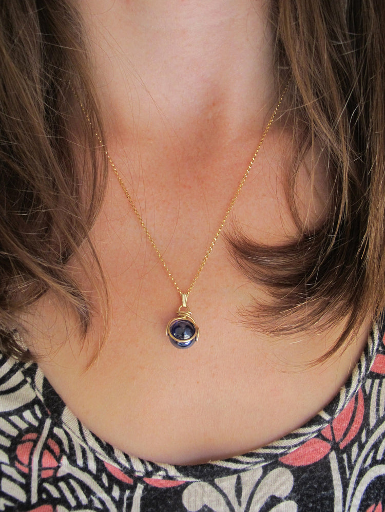 Gold Filled POP in Marble Necklace Gift Interchangeable Marble Necklace with Personalized Birthstones Geekery Marble necklace for Collecting