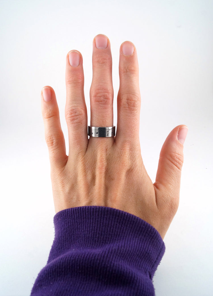 Custom Titanium Music Note Wedding Ring Set 2 Rings Unique Wedding band Music Gifts for him Geekery Alternative Non Traditional Custom Notes