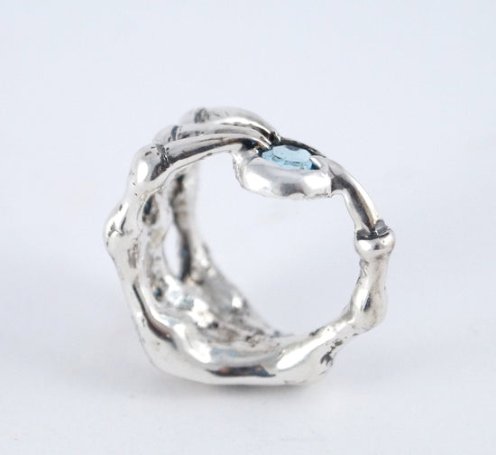 Bird Claw Ring - Magic Soul Ring Aquamarine stone Nerd Engagement Geekery Gamer Video Game Attack Jewelry Bird Dark Dragon Claw 216