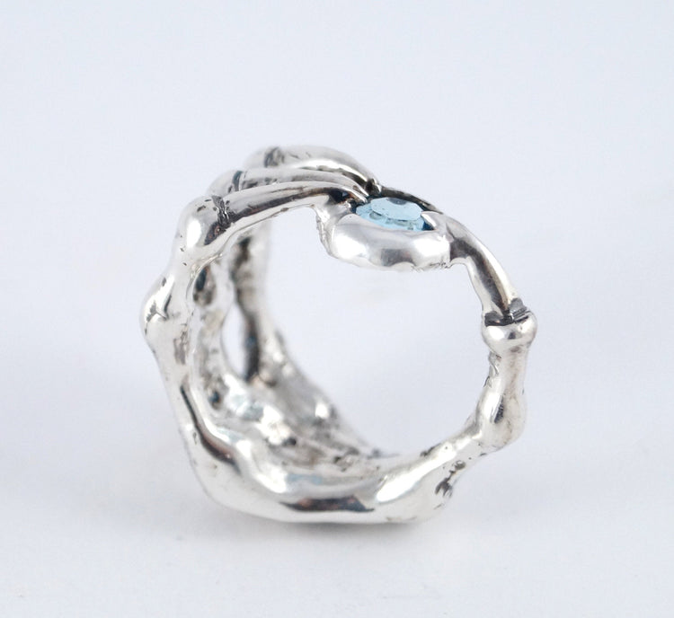 Bird Claw Ring - Magic Soul Ring Aquamarine stone Nerd Engagement Geekery Gamer Video Game Attack Jewelry Bird Dark Dragon Claw 216