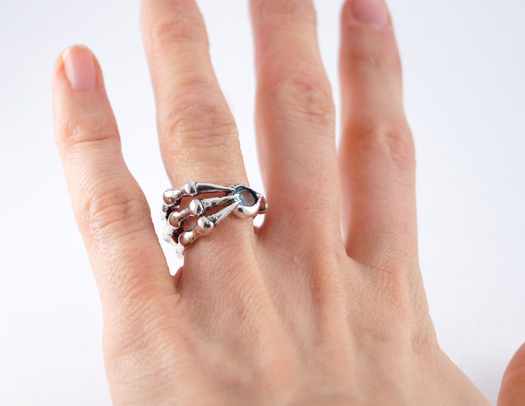 Bird Claw Ring - Magic Soul Ring Aquamarine stone Nerd Engagement Geekery Gamer Video Game Attack Jewelry Bird Dark Dragon Claw 216
