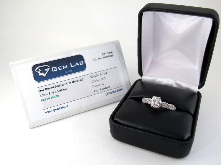 Royal Victorian Inspired Ring - Regal Filigree Disney Princess Vintage Antique White Gold Diamond Engagement Ring Carriage Engraving Rickson