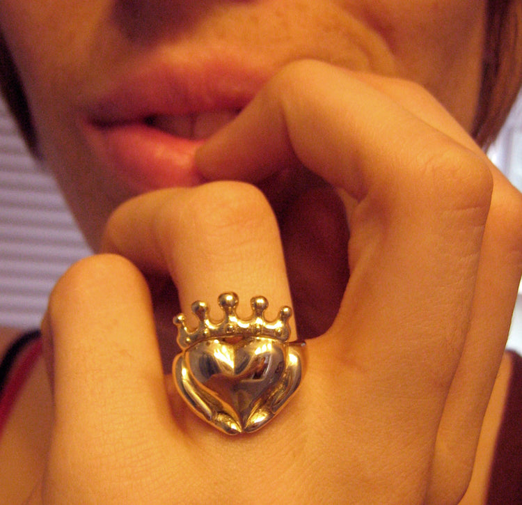 Handmade Claddagh Ring, Celebrity Callie Thorne, Chunky Claddagh, Unique Claddagh, Irish Jewelry, Celtic Promise Ring, Gifts for Her 187