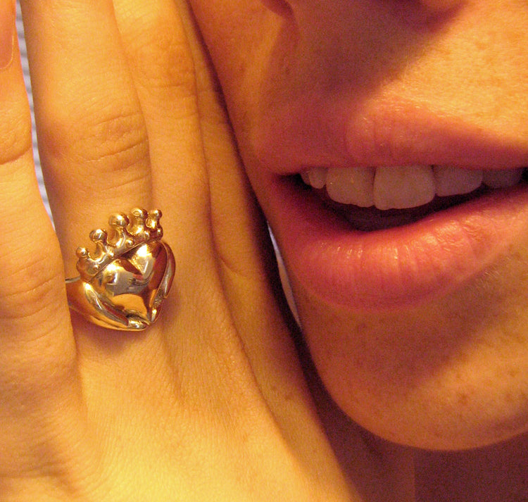 Handmade Claddagh Ring, Celebrity Callie Thorne, Chunky Claddagh, Unique Claddagh, Irish Jewelry, Celtic Promise Ring, Gifts for Her 187