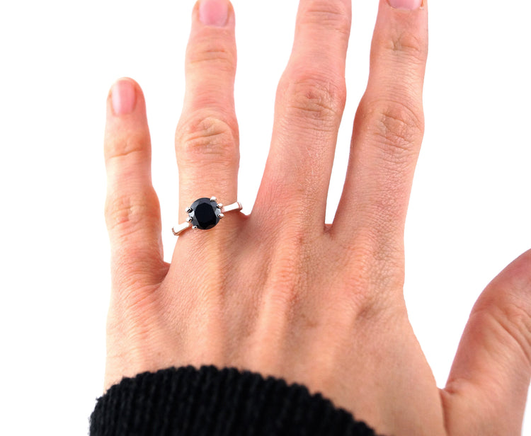 Till Death do us Part - Goth Skeleton Black Diamond Engagement Ring - Vampire - Punk Rock - Day of the Dead - Macabre Art Deco - Rickson