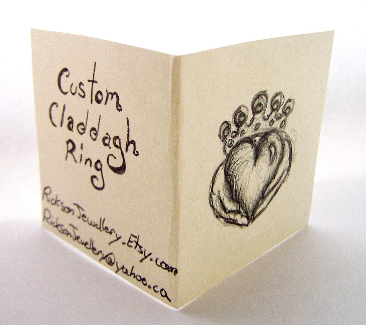Gold Claddagh - White, Yellow or Rose Gold, Celtic Promise Wedding Ring Alternative Engagement Custom Anniversary, Rickson Jewellery 115