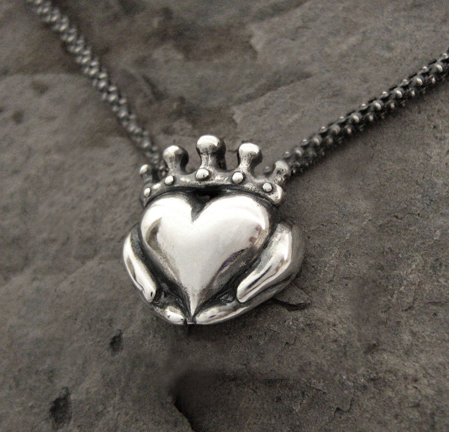 Handmade Claddagh Necklace - Ready to Ship, Claddagh pendant, Sterling Claddagh, Celtic Jewelry, Irish Promise Pendant, Gift for her 267 12