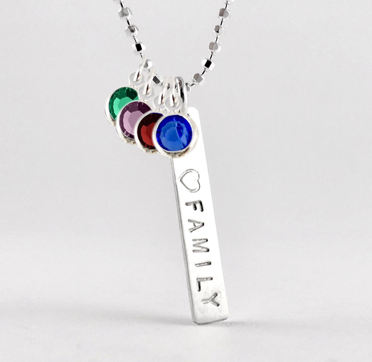Shine On Bar Necklace Name Plate Hand Stamped Letter Flat Pendant Solid Sterling Silver Family Push Present trend lava rock essential oil