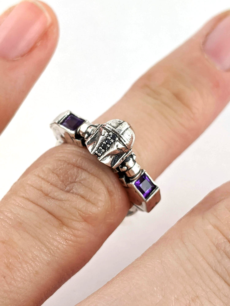 Mandalorian Engagement Ring with Mickey Ears Profile This is the Way Armor Helmet Baby Yoda Geekery Nerd Wedding May the 4th Be With You