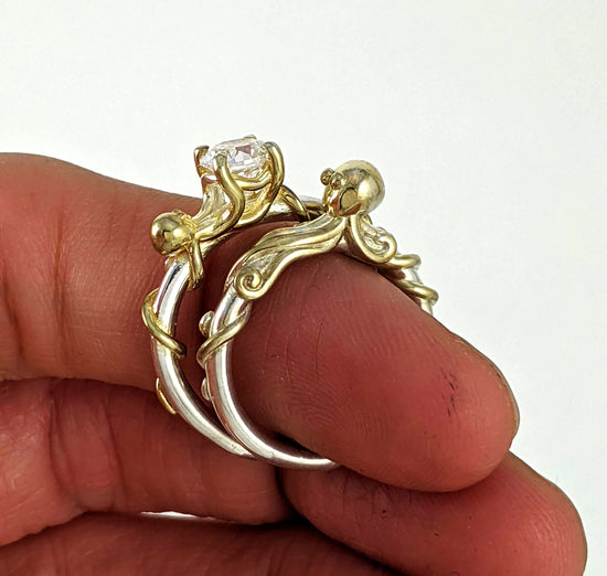 Octopus Joy Sterling Ocean Octopus Ring Octopus Engagement Cephalopod Silver Kraken Ring Sea Creature Wedding Band Rickson 266 269a 269b