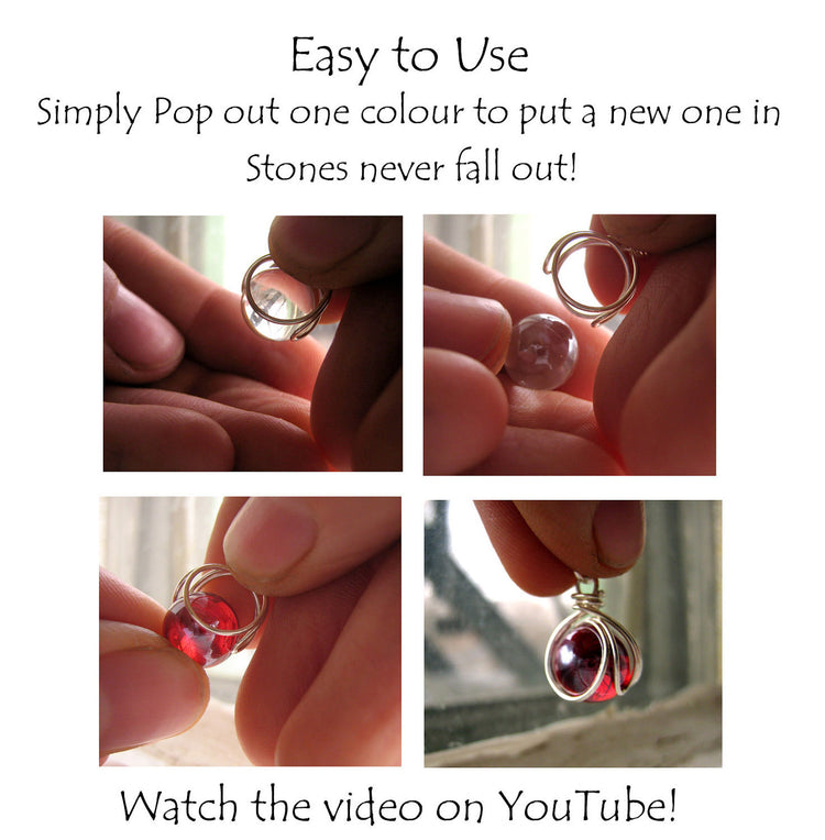 Pop In Earrings - Interchhangeable - Versatile - Comes with 10 Gem Marbles - New - Rickson Jewellery