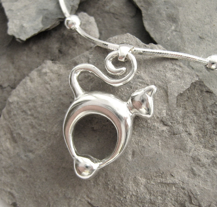 Cat Lover Bracelet - Smooth or Tabby Texture - Donation to Humane Society - Sterling silver - Gift For Her - Daughter - Valentine&