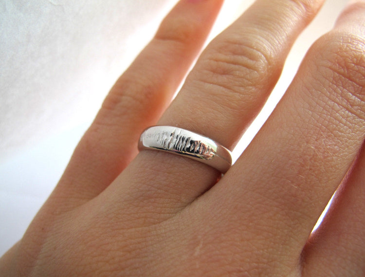 Sounds of Love - Personalized Sound Wave Ring - Nerd Music Ring - Geek - Geekery - Geek Chic - Hand Engraved - Rickson Jewellery