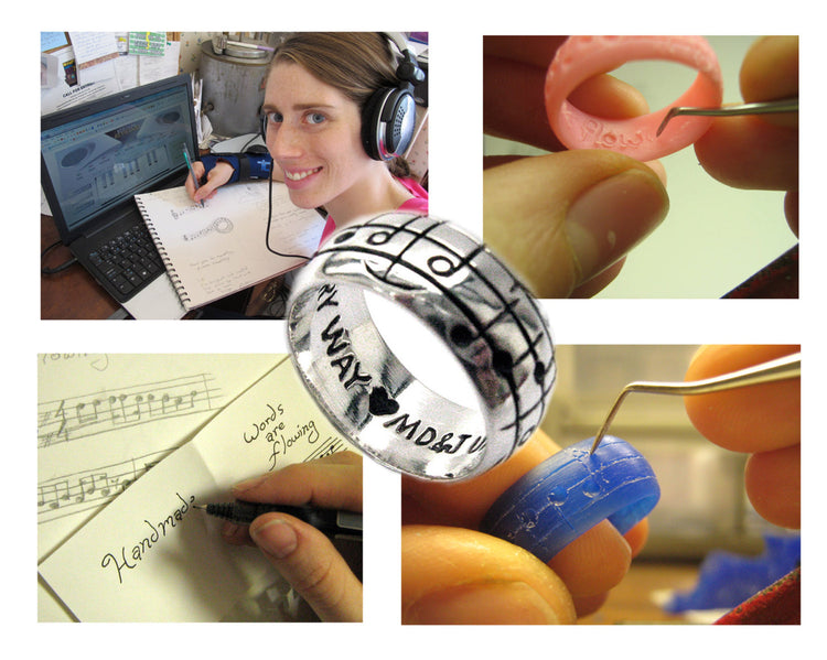 The Original Music Notes Ring, Sterling Music Wedding Ring, Personalized Sheet Music, Custom Music Note, Music Jewelry, boyfriend Gift 14