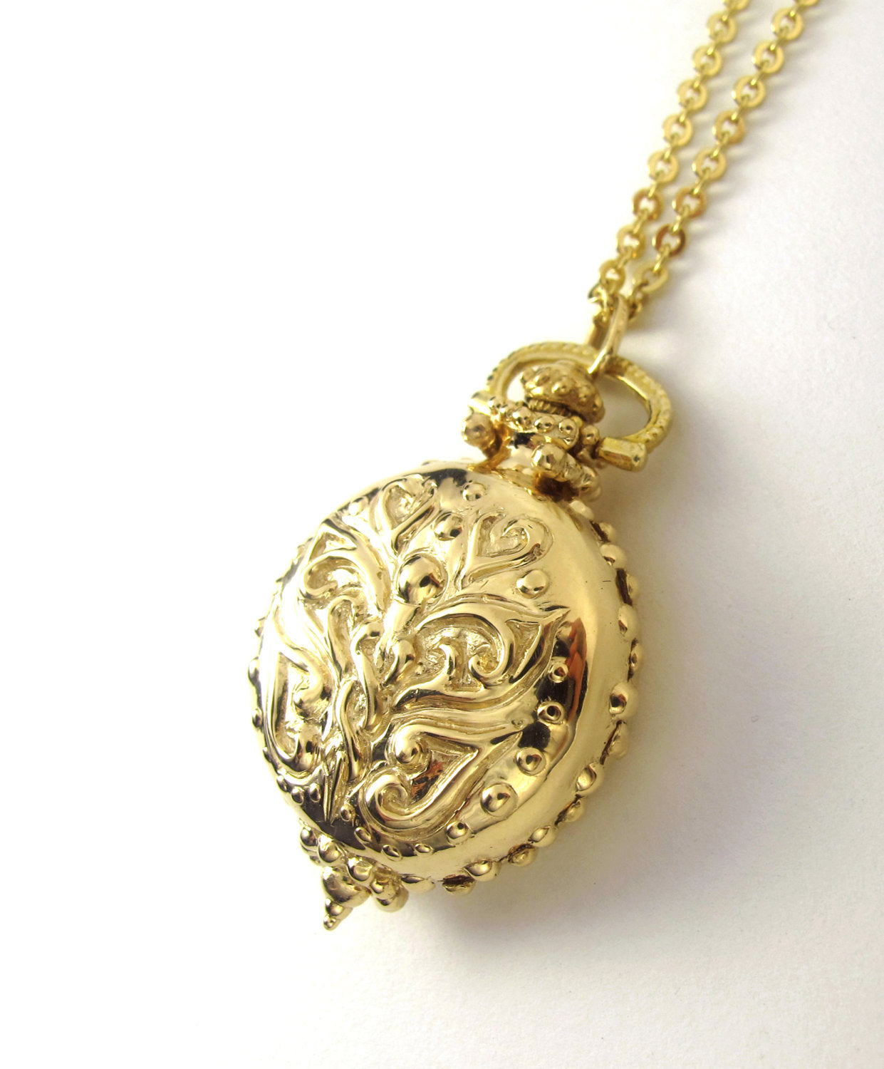 Solid Gold Watch Pendant - Caduceus, Quality Quartz Woodford Watch with Second Hand, Nurse Fob Watch, Solid Gold Watch, Handmade 162-3-4