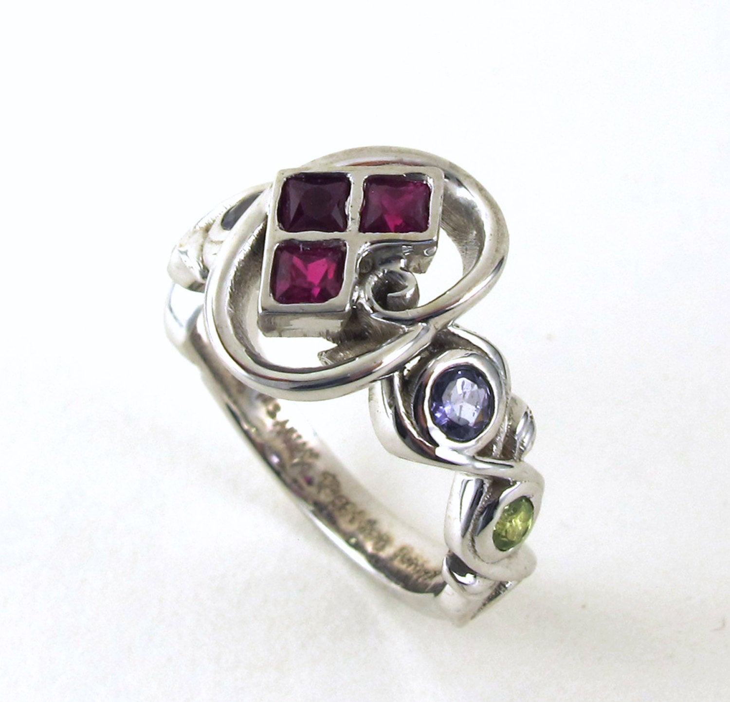 Harley Ring - Red Stones Poison Ivy Quinn Jester Engagement Ring Comic Book Jewelry Suicide Joker Squad Ring Bat Ring Man Super Hero 235
