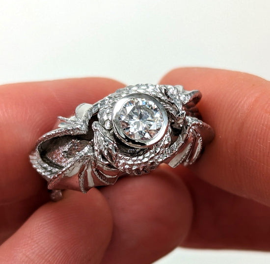 Custom Dragon Ring Set in Sterling Silver