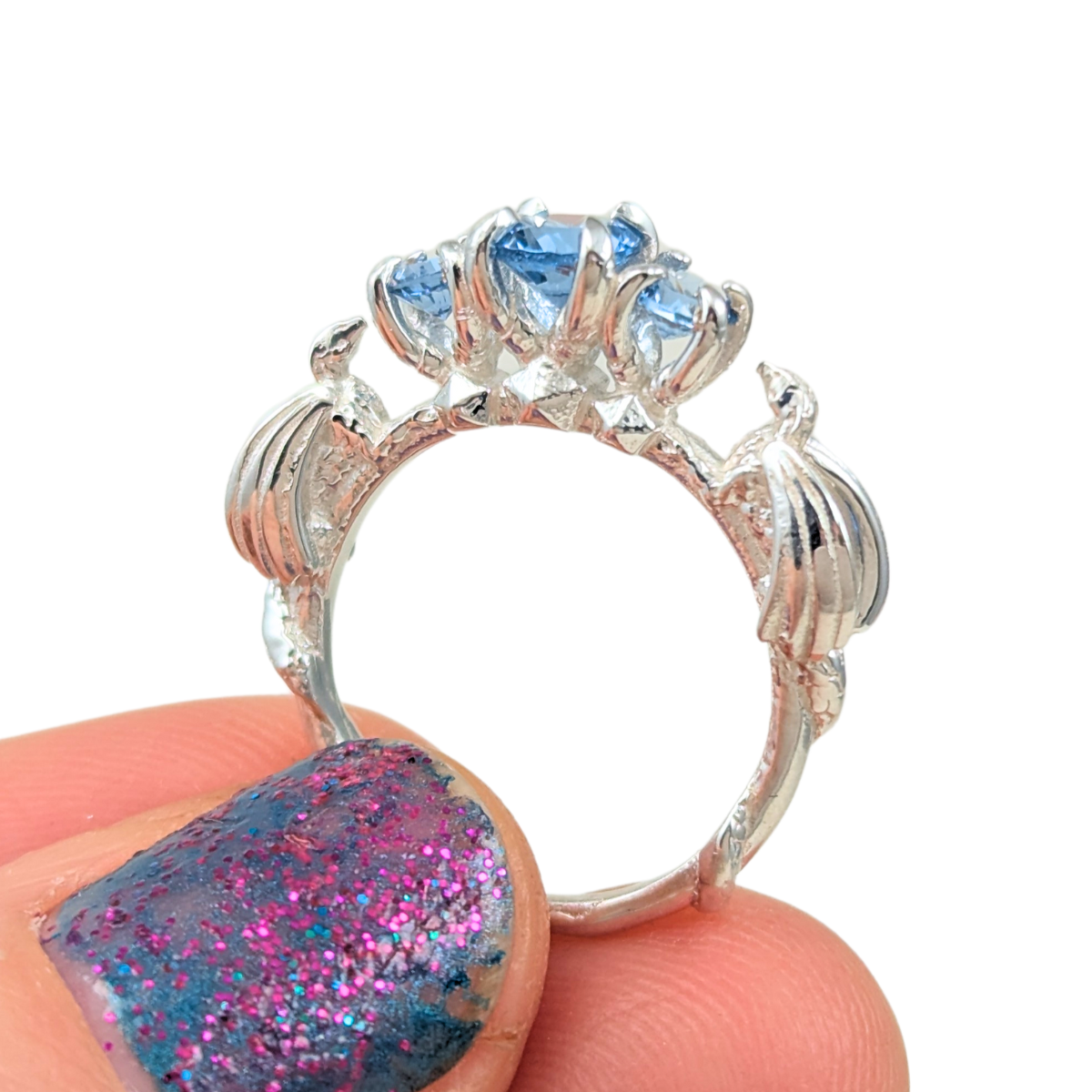 DND Ring Dungeons and Dragons DND D20 Dice Engagement Ring with 5 Gems ...