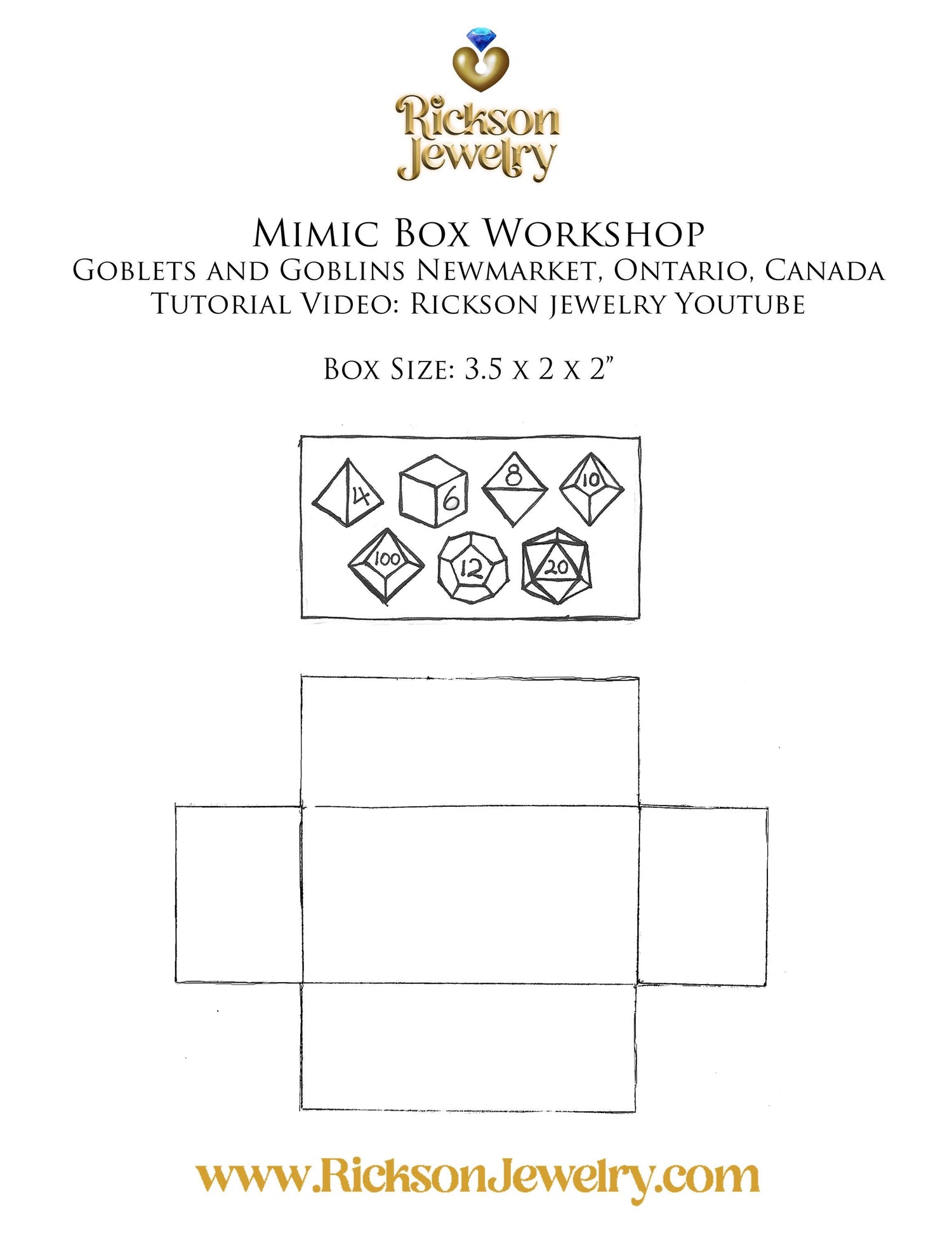 Mimic Dice box DND D&D TTRPG DIY Gift Kit Make at Home supplies kids Dice Goblin