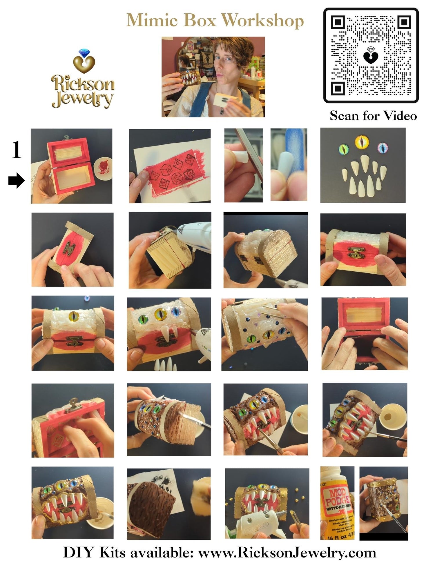 Mimic Dice box DND D&D TTRPG DIY Gift Kit Make at Home supplies kids Dice Goblin