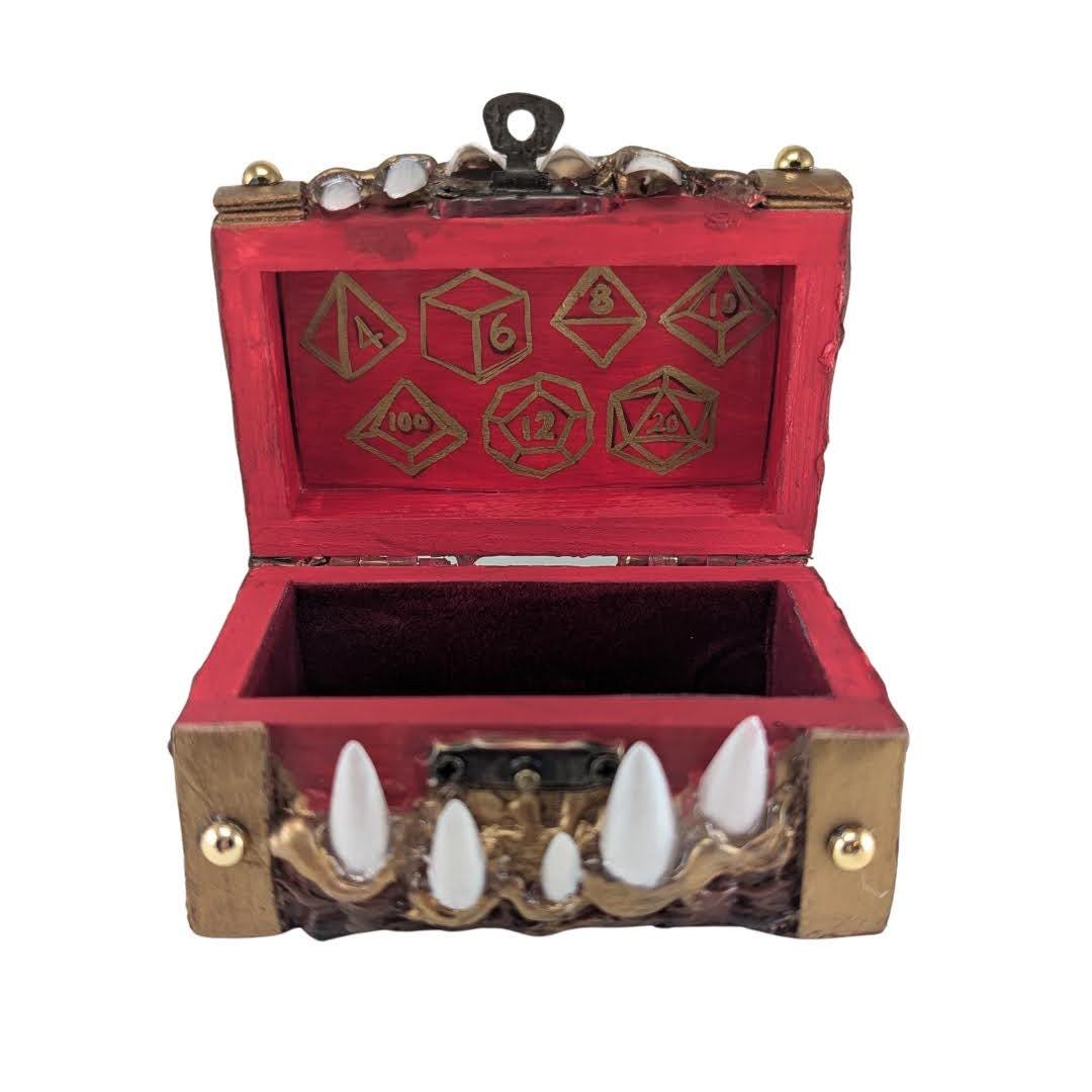 DND D20 Dice Fleur De Lis Joan of Arc Mimic Octopus Book Box