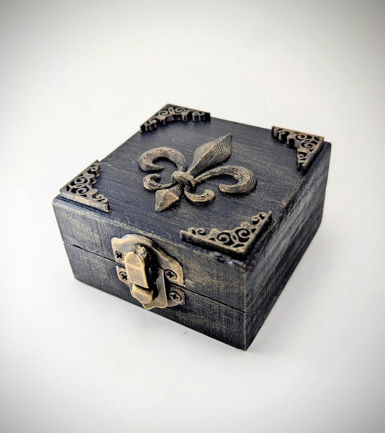 DND D20 Dice Fleur De Lis Joan of Arc Mimic Octopus Book Box