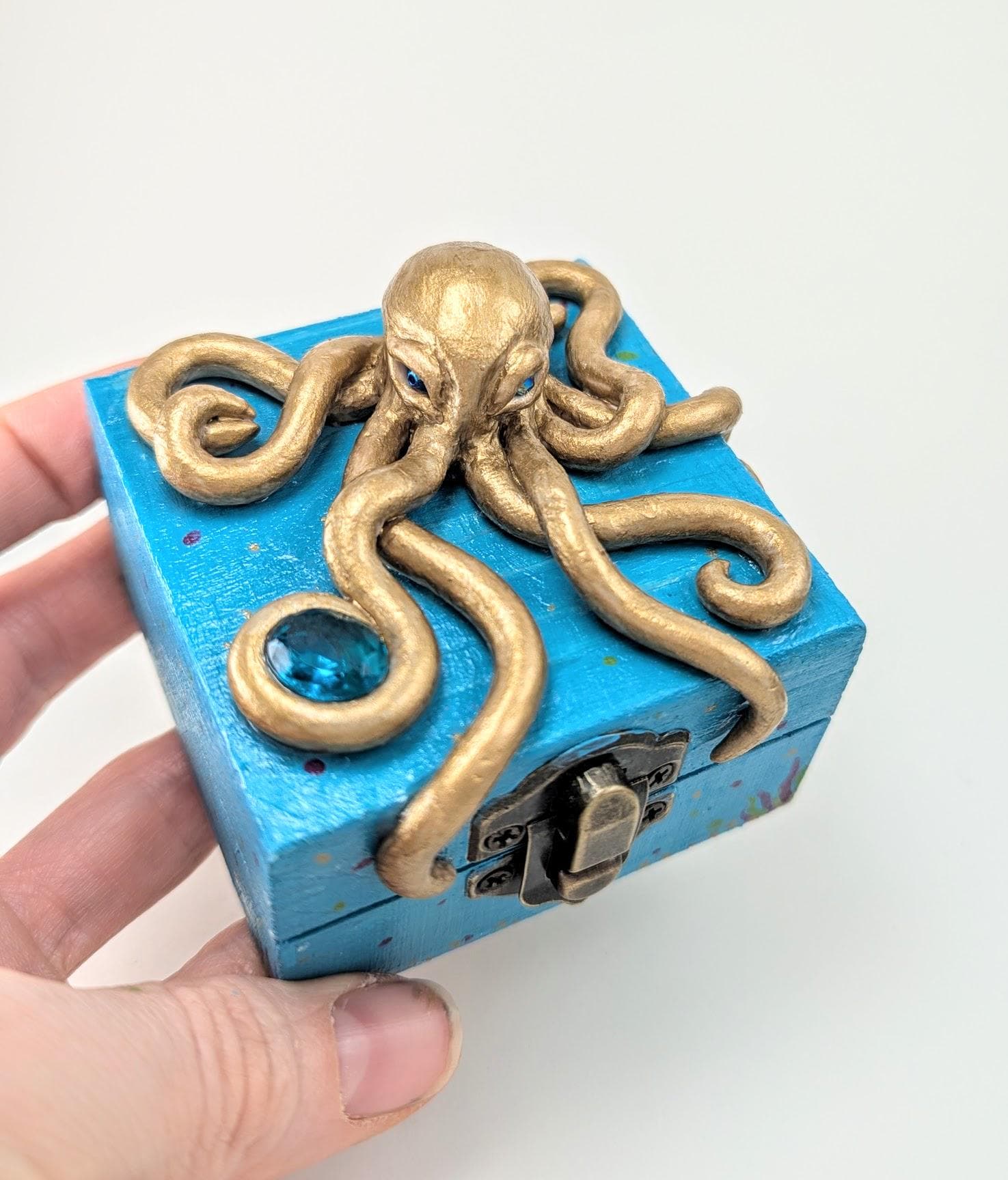 DND D20 Dice Fleur De Lis Joan of Arc Mimic Octopus Book Box