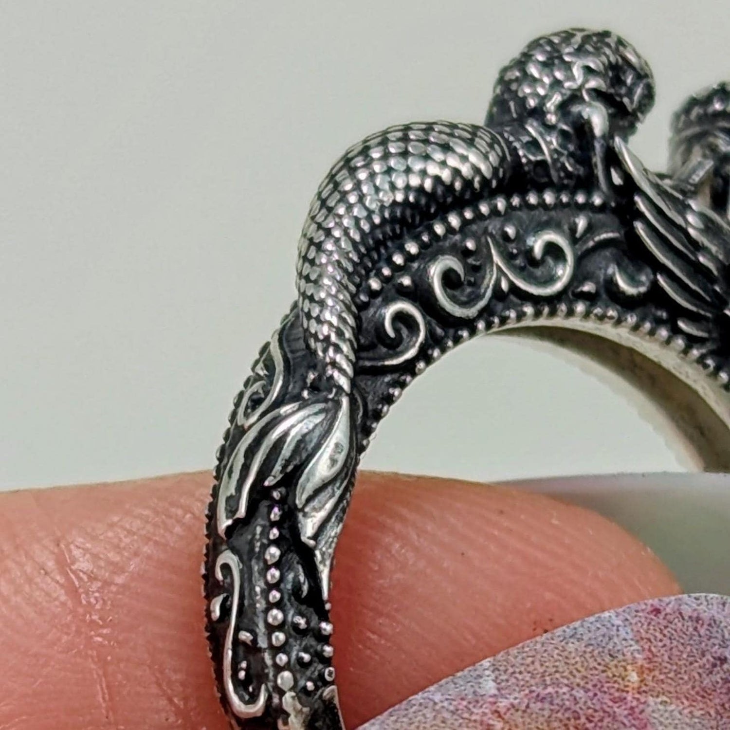 Mermaid Jacy Engagement Ring: Custom Gold Silver Fantasy Rainbow Moonstone Ring