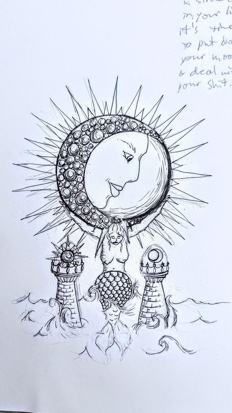 Moon and Star Card Tarot Deck Box Handmade Design