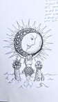 Moon and Star Card Tarot Deck Box Handmade Design