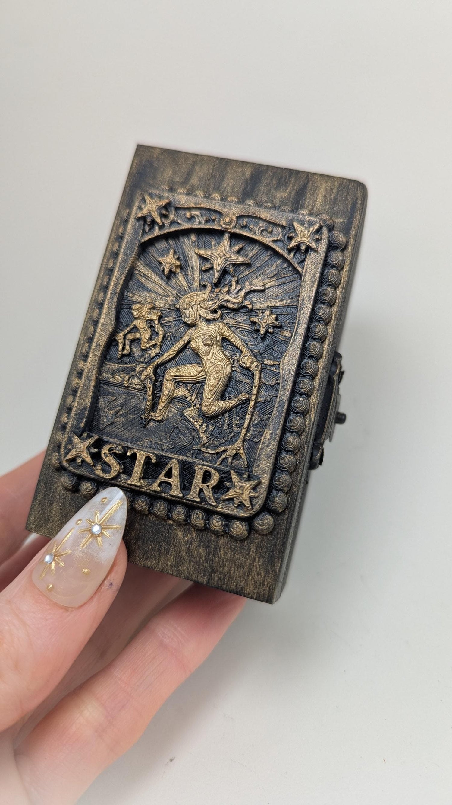 Moon and Star Card Tarot Deck Box Handmade Design