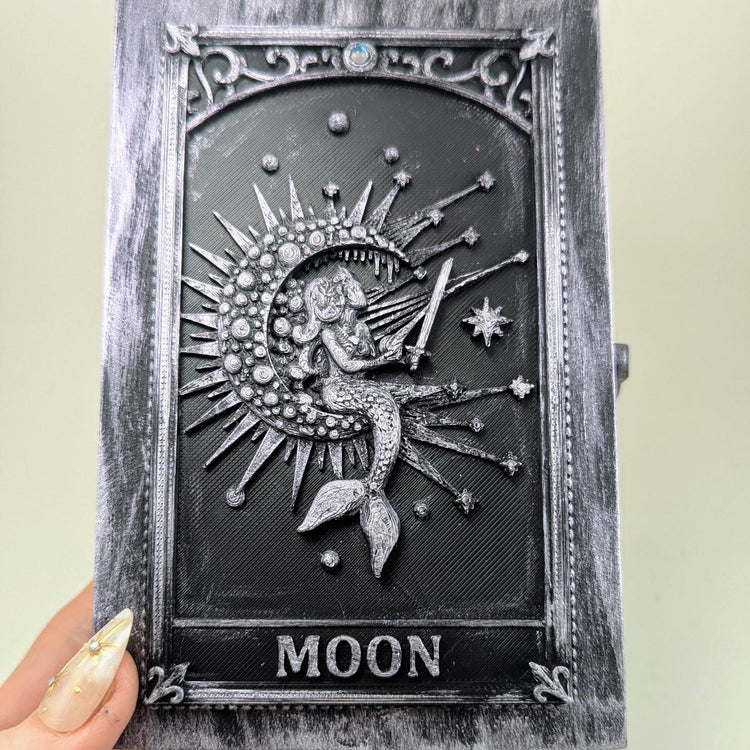 Mermaid Moon Tarot Card Necklace Unique Double Sided Design with Upright and Reversed Meanings