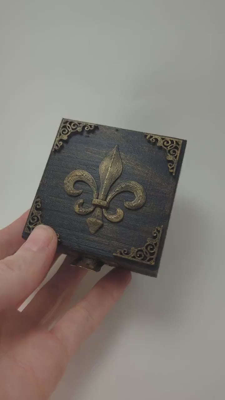 DND D20 Dice Fleur De Lis Joan of Arc Mimic Octopus Book Box