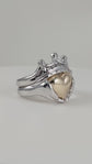 Two Tone Mens Claddagh Wedding and Engagement Ring Set
