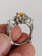 Dungeons and Dragons Dice Engagement Ring with 3 Gemstones and D20 Dice