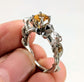 Dungeons and Dragons Dice Engagement Ring with 3 Gemstones and D20 Dice