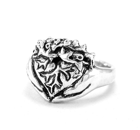 Anatomical Heart Claddagh Promise Ring