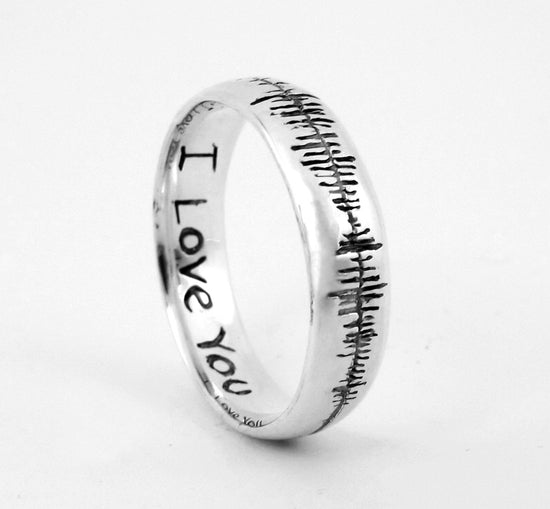 Sounds of Love - Personalized Sound Wave Ring - Nerd Music Ring - Geek - Geekery - Geek Chic - Hand Engraved - Rickson Jewellery