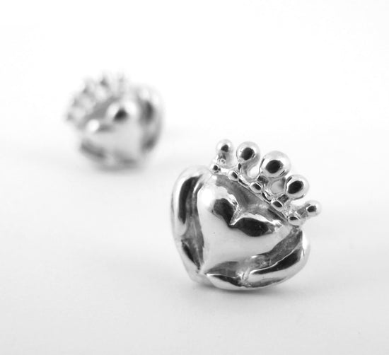 Handmade Claddagh Stud Earrings