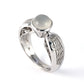 Music Engagement Ring in White Gold with Moonstone
